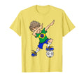 Dabbing Brazil Soccer Jersey T-Shirt - Aesthetic Graphic for Adults - T-Shirt, Sweatshirt, Hoodie