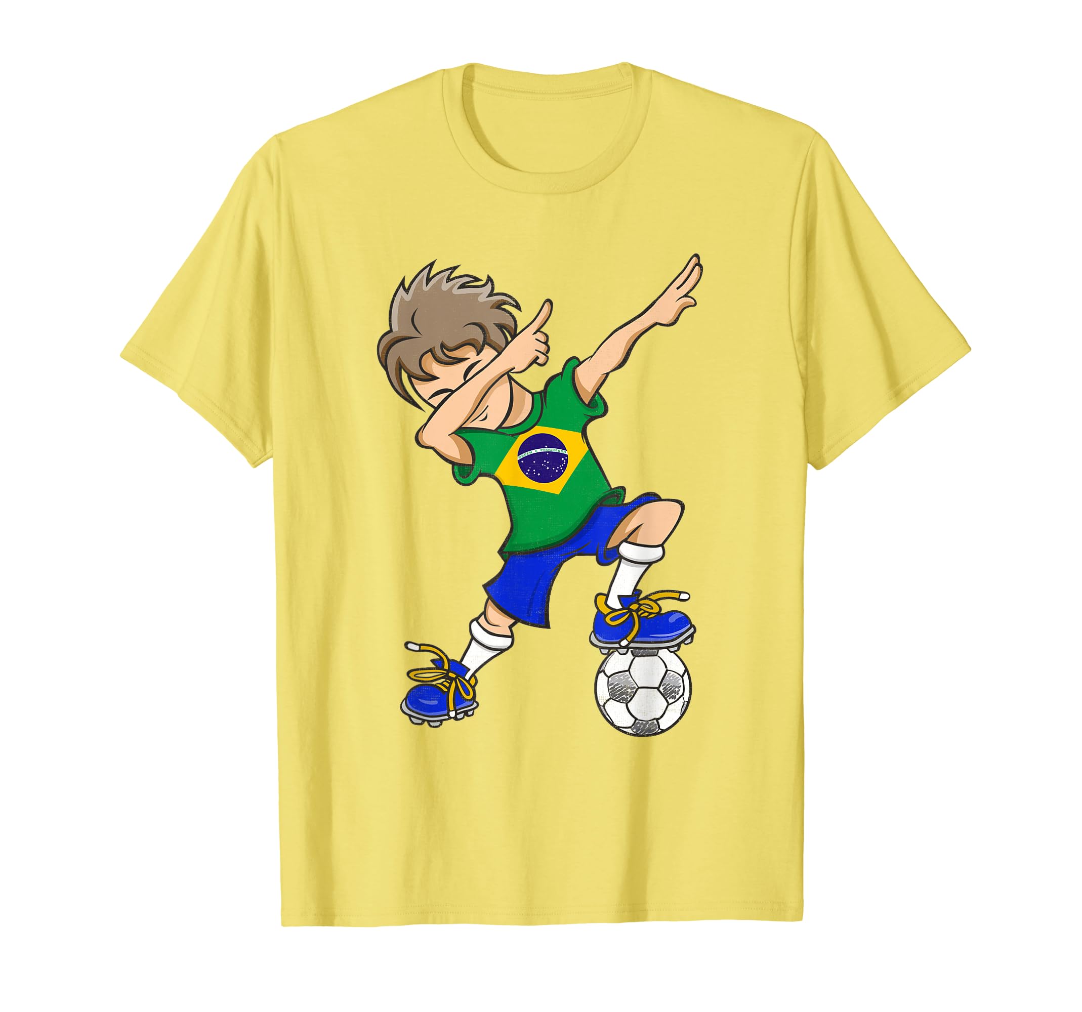 Dabbing Brazil Soccer Jersey T-Shirt - Aesthetic Graphic for Adults - T-Shirt, Sweatshirt, Hoodie