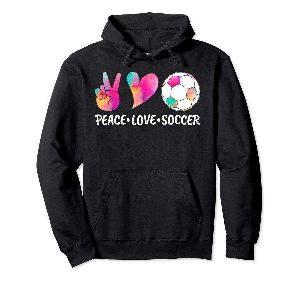 Soccer Tees Tie Dye Peace Love Soccer Hoodie - Custom Art Print Unisex - T-Shirt, Sweatshirt, Hoodie