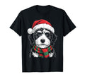 Bernedoodle Dog Santa Hat Scarf Costume T-Shirt - Fun Novelty Design Unisex - T-Shirt, Sweatshirt, Hoodie
