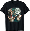 Three Possum Moon 3 Opossum Funny Weird Cursed Meme - Adult & Kids T-Shirts, Sweatshirts & Hoodies apparel design preview 1