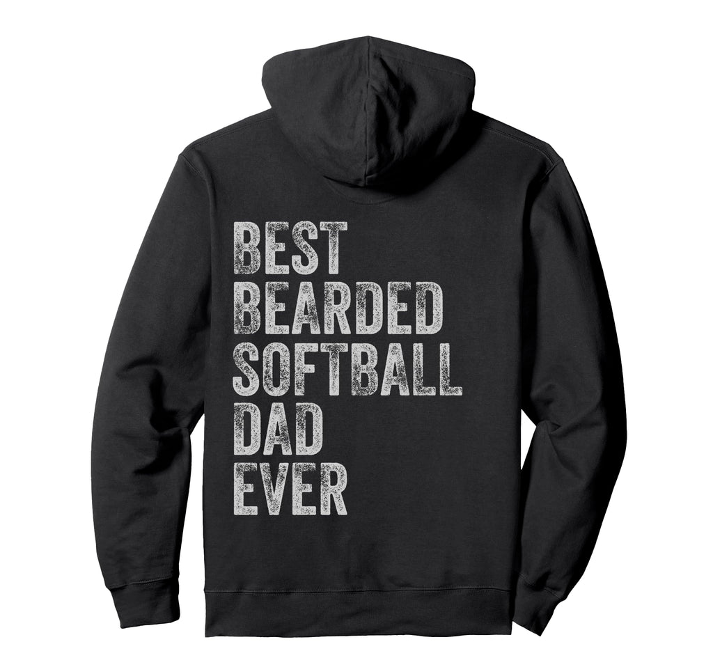 Best Bearded Softball Dad Fathers Day Hoodie - Novelty Apparel for Adults - T-Shirt, Sweatshirt, Hoodie
