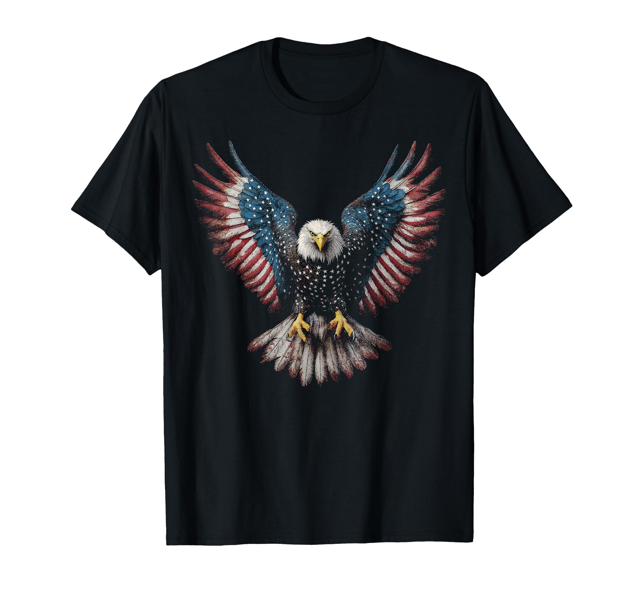 American Flag Bald Eagle 4Th July Usa T-Shirt - Novelty Apparel Men Women - T-Shirt, Sweatshirt, Hoodie