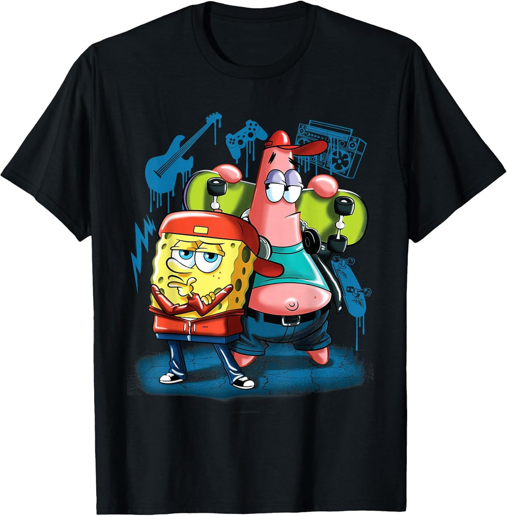 Punk Rock Spongebob with Patrick Star - Adult & Kids T-Shirts, Sweatshirts & Hoodies apparel design preview 1