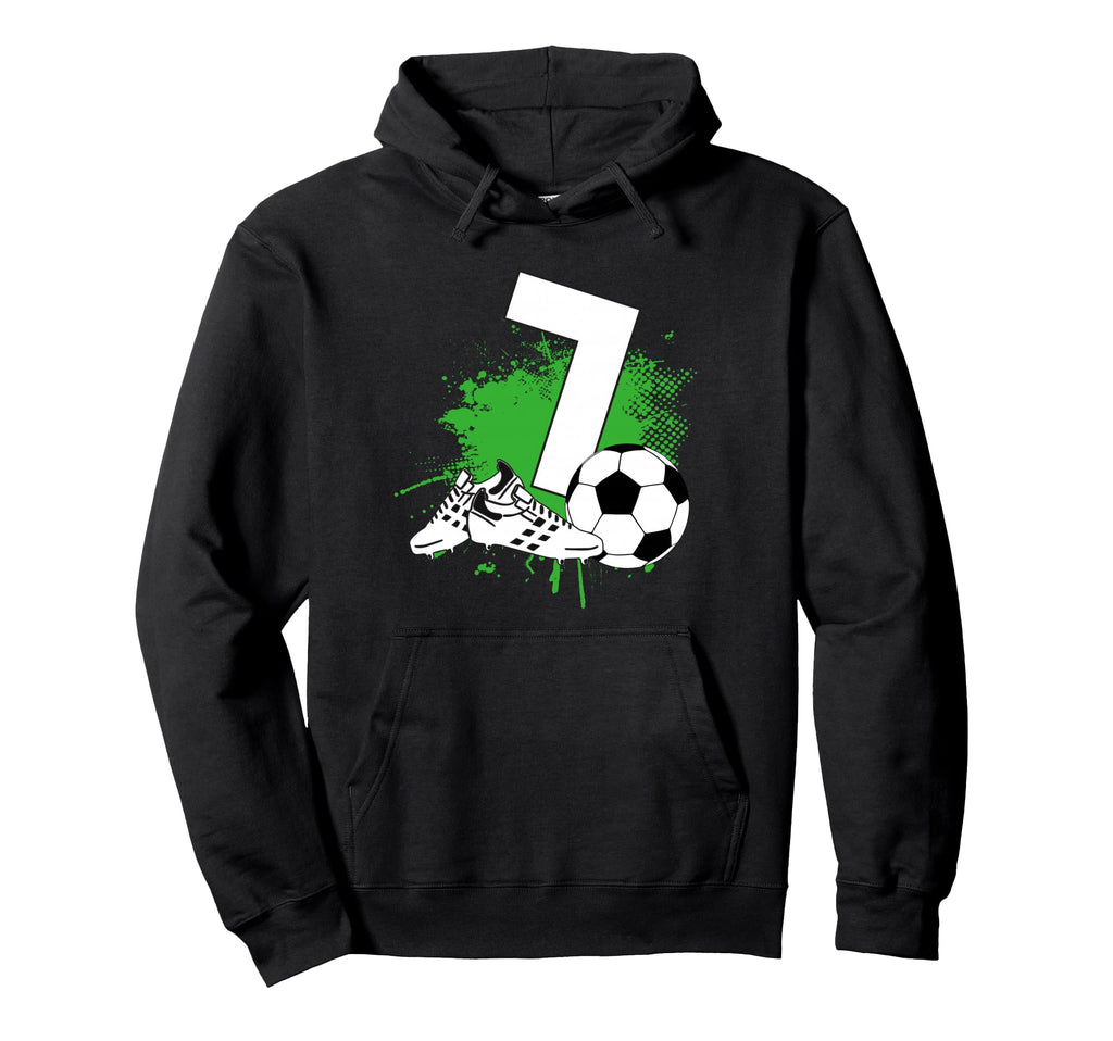 7Th Birthday 7 Years Soccer Football Hoodie - Graphic Print for Adults - T-Shirt, Sweatshirt, Hoodie