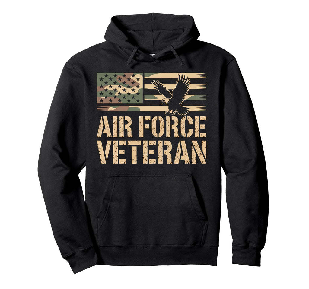 Air Force Veteran Us American Flag Hoodie - Fun Novelty Design for Adults - T-Shirt, Sweatshirt, Hoodie