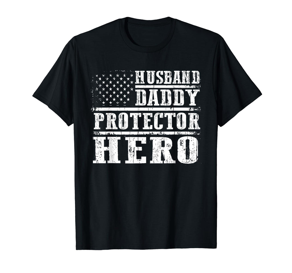 Husband Daddy Protector Hero Fathers T-Shirt - Trendy Graphic for Adults - T-Shirt, Sweatshirt, Hoodie