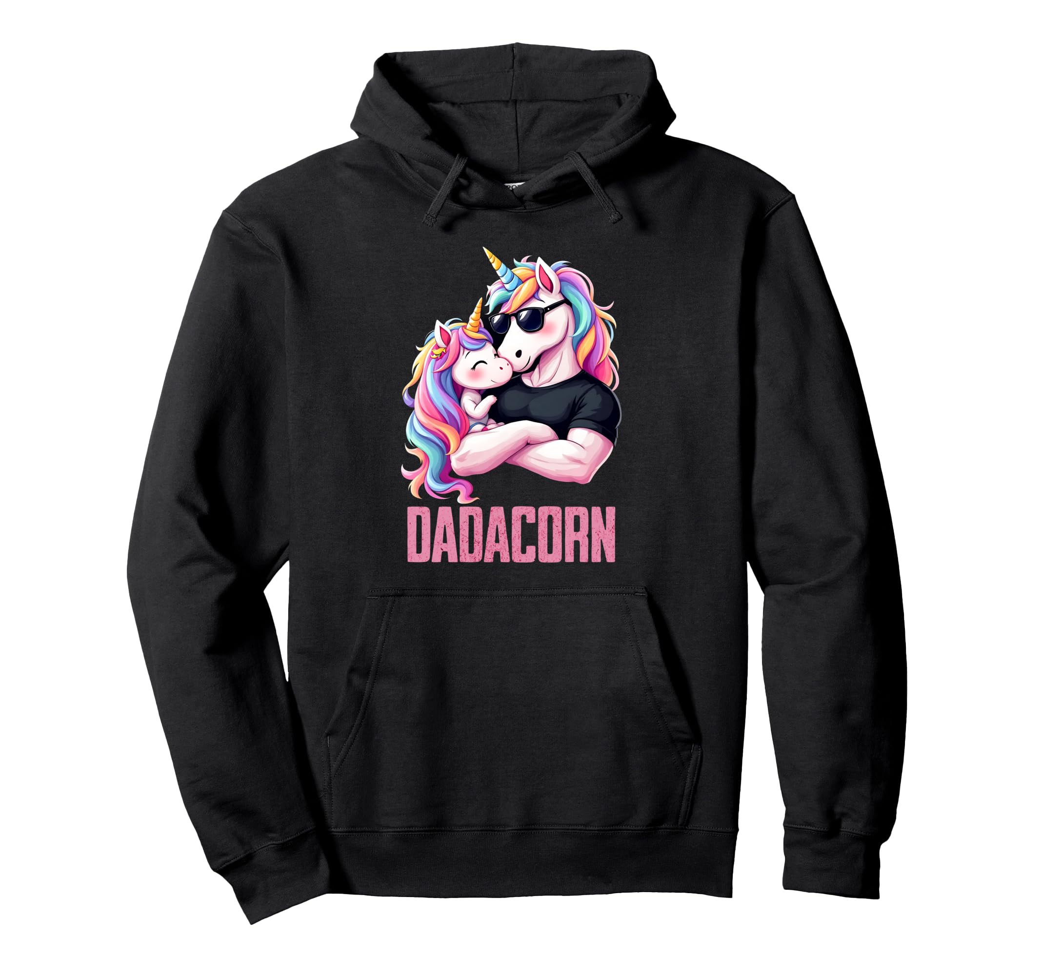 Unicorn Dadacorn Funny Daddy Daughter Hoodie - Custom Art Print for Adults - T-Shirt, Sweatshirt, Hoodie