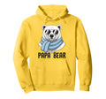Papa Bear Dad Polar Bear Scarf Sunglasses Hoodie - Minimalist Print Unisex - T-Shirt, Sweatshirt, Hoodie