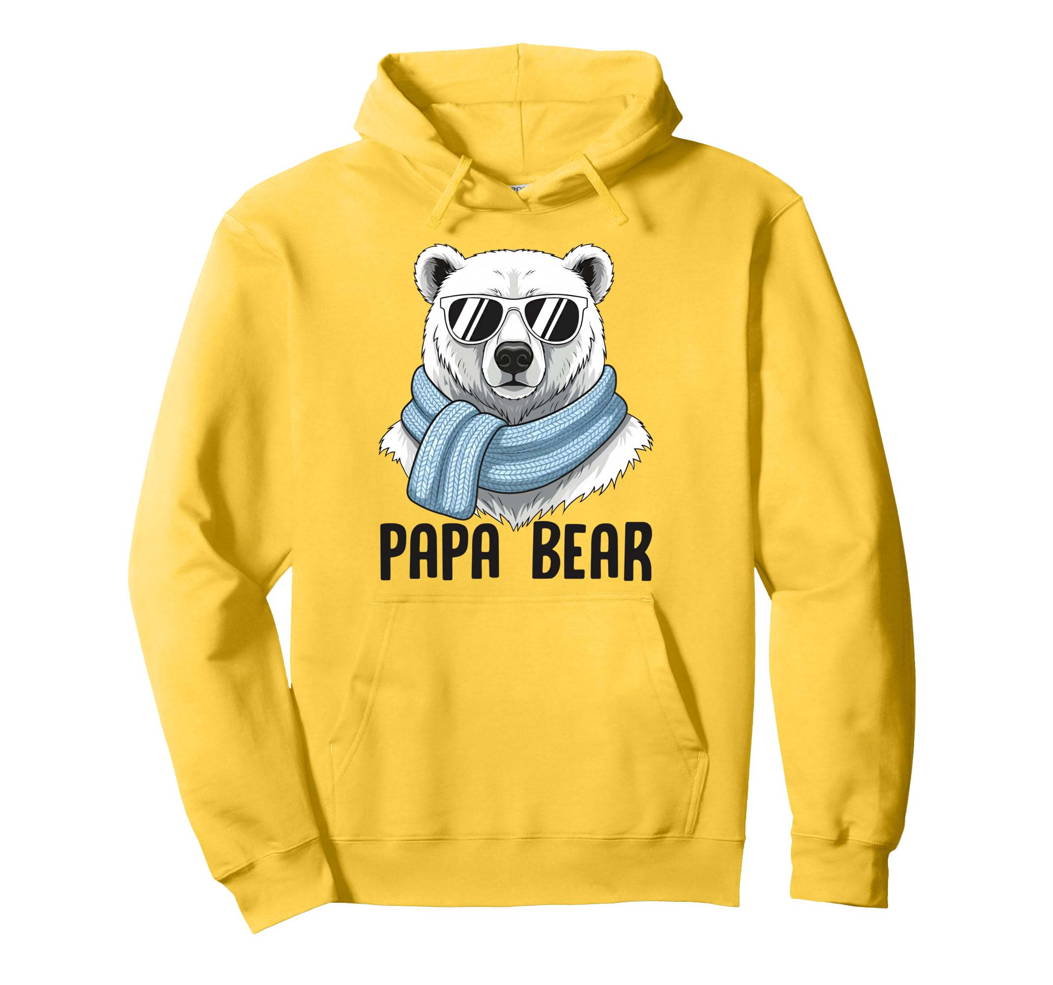 Papa Bear Dad Polar Bear Scarf Sunglasses Hoodie - Minimalist Print Unisex - T-Shirt, Sweatshirt, Hoodie