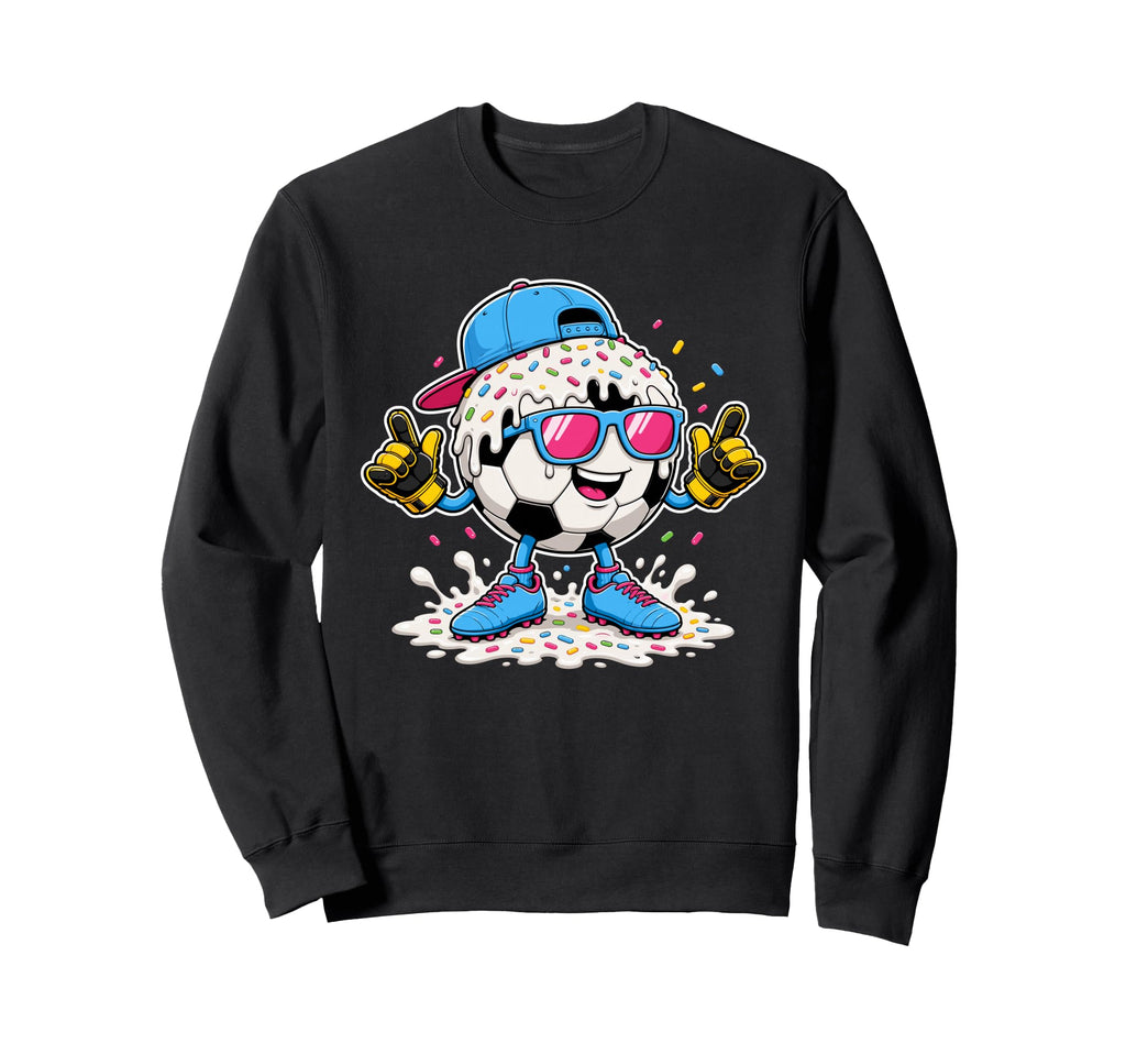 Soccer Ball Melting Ice Cream Sweatshirt - Fun Novelty Design Men Women - T-Shirt, Sweatshirt, Hoodie