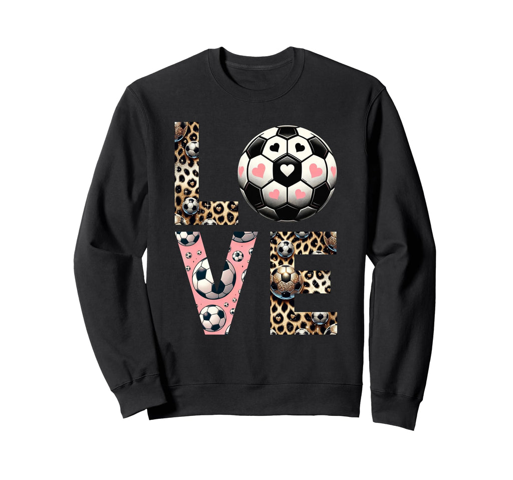 Love Soccer Leopard Soccer Player Sweatshirt - Trendy Graphic Unisex - T-Shirt, Sweatshirt, Hoodie