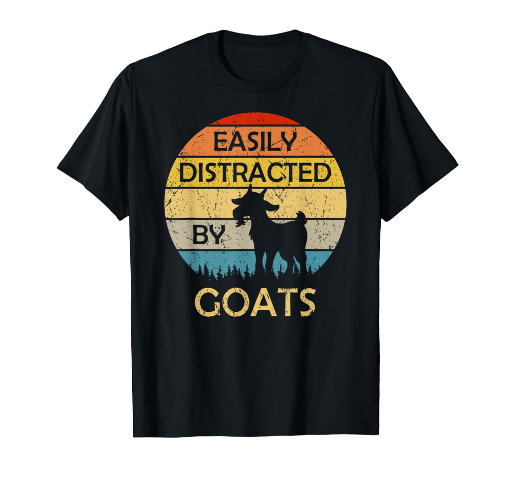 Easily Distracted Goats Funny Goat Lover T-Shirt - Graphic Print for Adults - T-Shirt, Sweatshirt, Hoodie