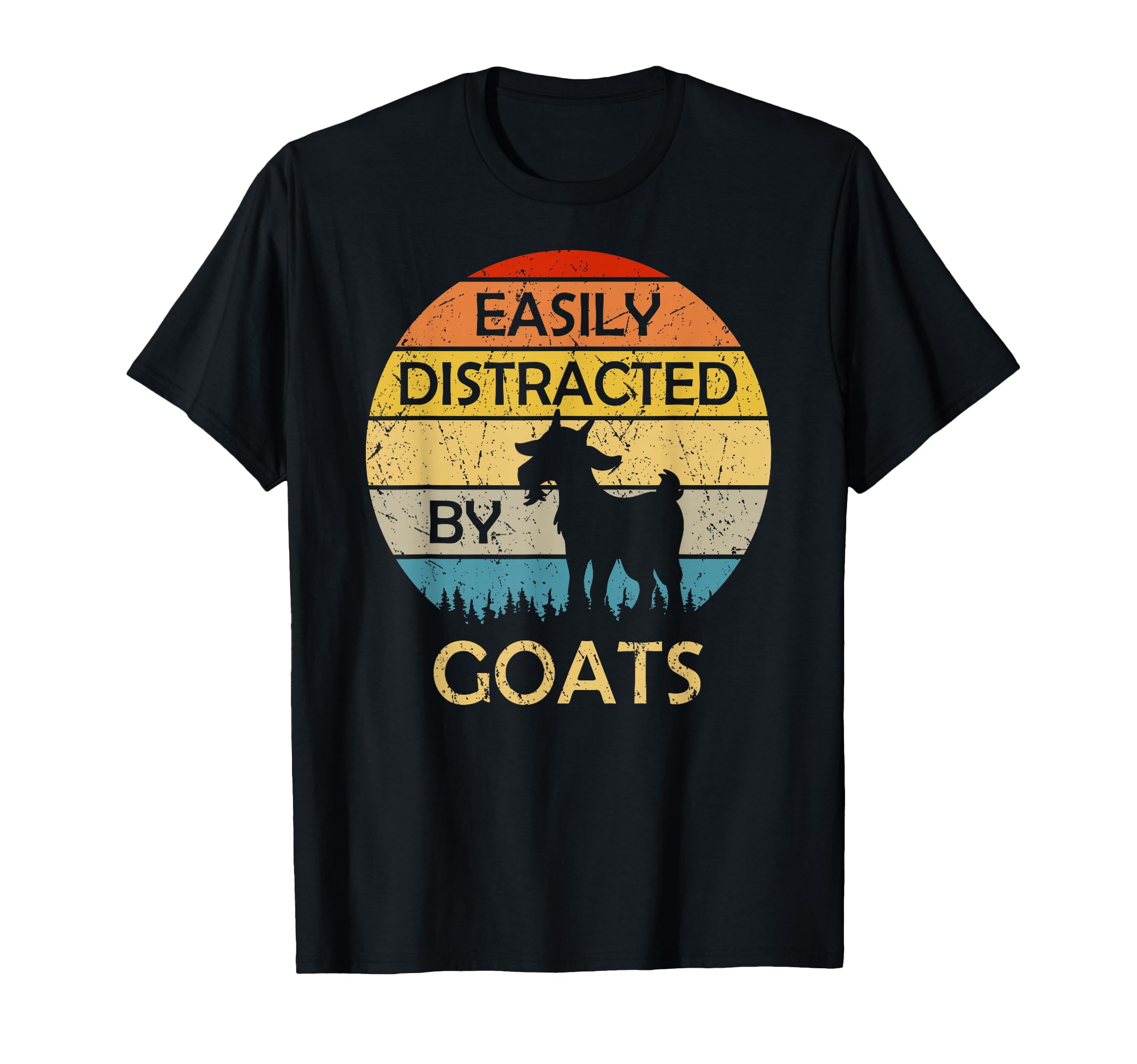 Easily Distracted Goats Funny Goat Lover T-Shirt - Graphic Print for Adults - T-Shirt, Sweatshirt, Hoodie
