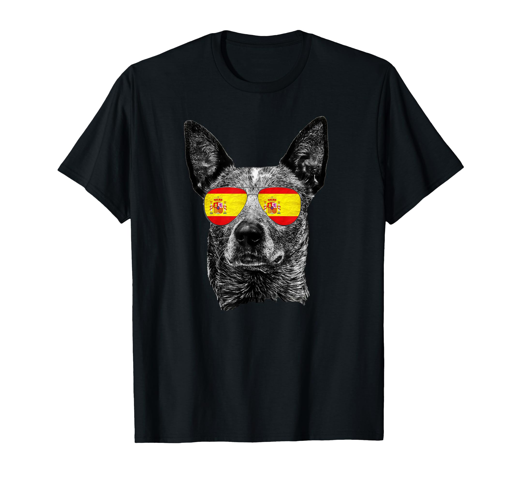 Spanish Flag Spain Dog Lover Sunglasses T-Shirt - Unique Graphic Unisex - T-Shirt, Sweatshirt, Hoodie