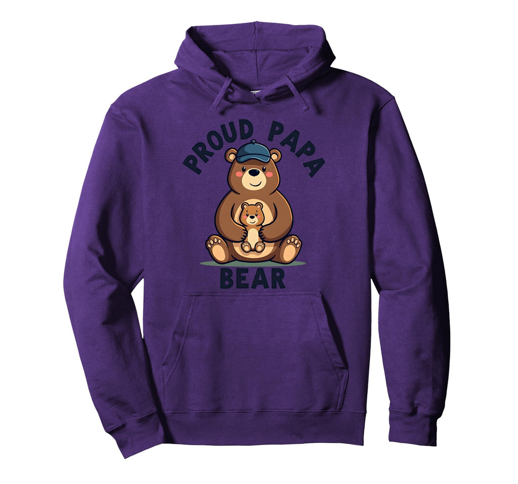 Proud Papa Bear New Dad Father Hoodie - Casual Everyday Wear for Adults - T-Shirt, Sweatshirt, Hoodie