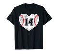 Baseball Heart Player 14 Baseball Mom T-Shirt - Graphic Print Men Women - T-Shirt, Sweatshirt, Hoodie