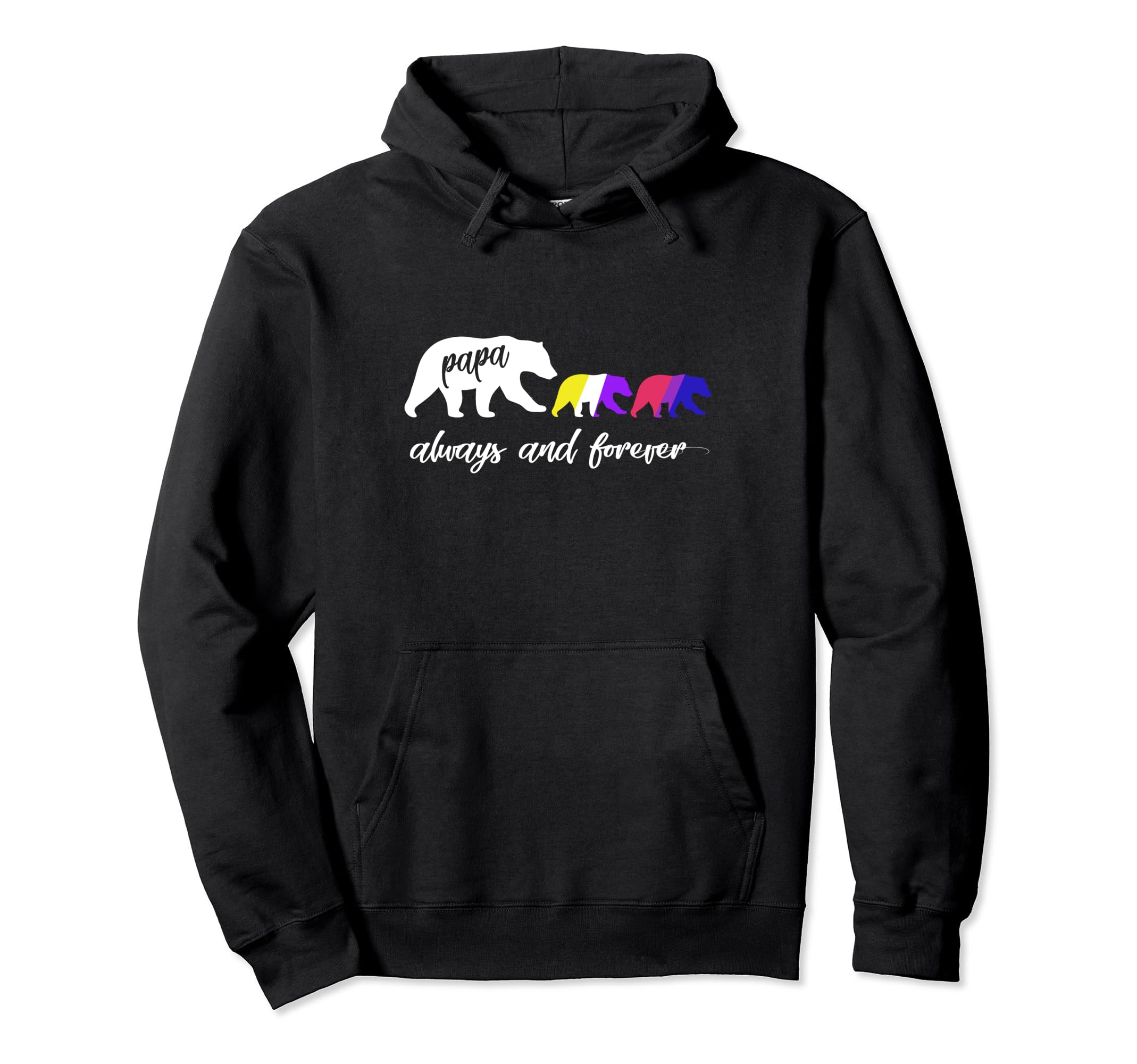 Lgbtq Papa Bear Nonbinary Bisexual Hoodie - Custom Art Print Unisex - T-Shirt, Sweatshirt, Hoodie
