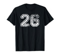 Number 26 Baseball Football Soccer T-Shirt - Aesthetic Graphic Unisex - T-Shirt, Sweatshirt, Hoodie