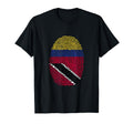 Colombia And Trinidad Fingerprint Half T-Shirt - Minimalist Print Unisex - T-Shirt, Sweatshirt, Hoodie
