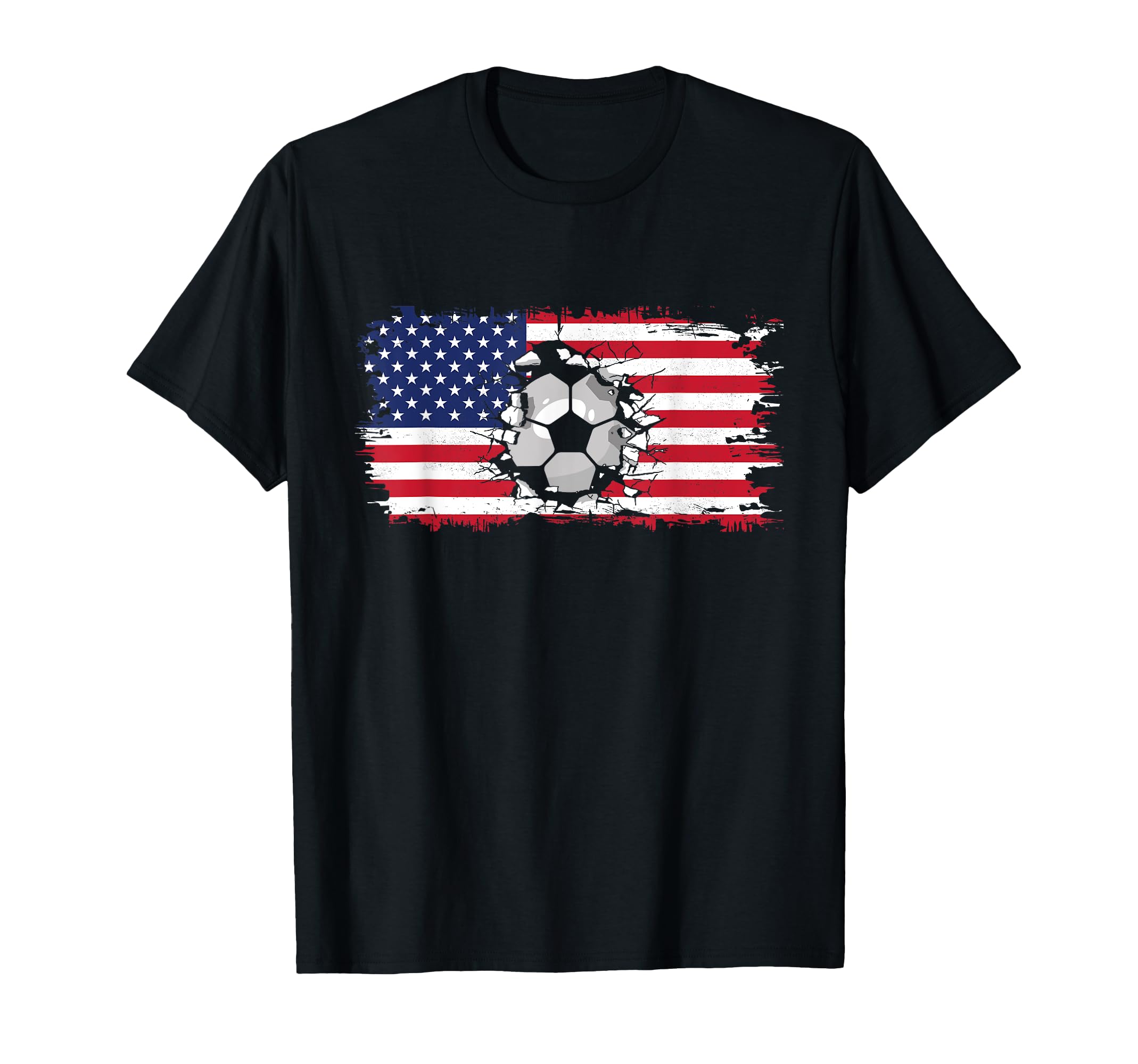 American Flag Soccer Soccer T-Shirt - Unique Graphic Unisex - T-Shirt, Sweatshirt, Hoodie