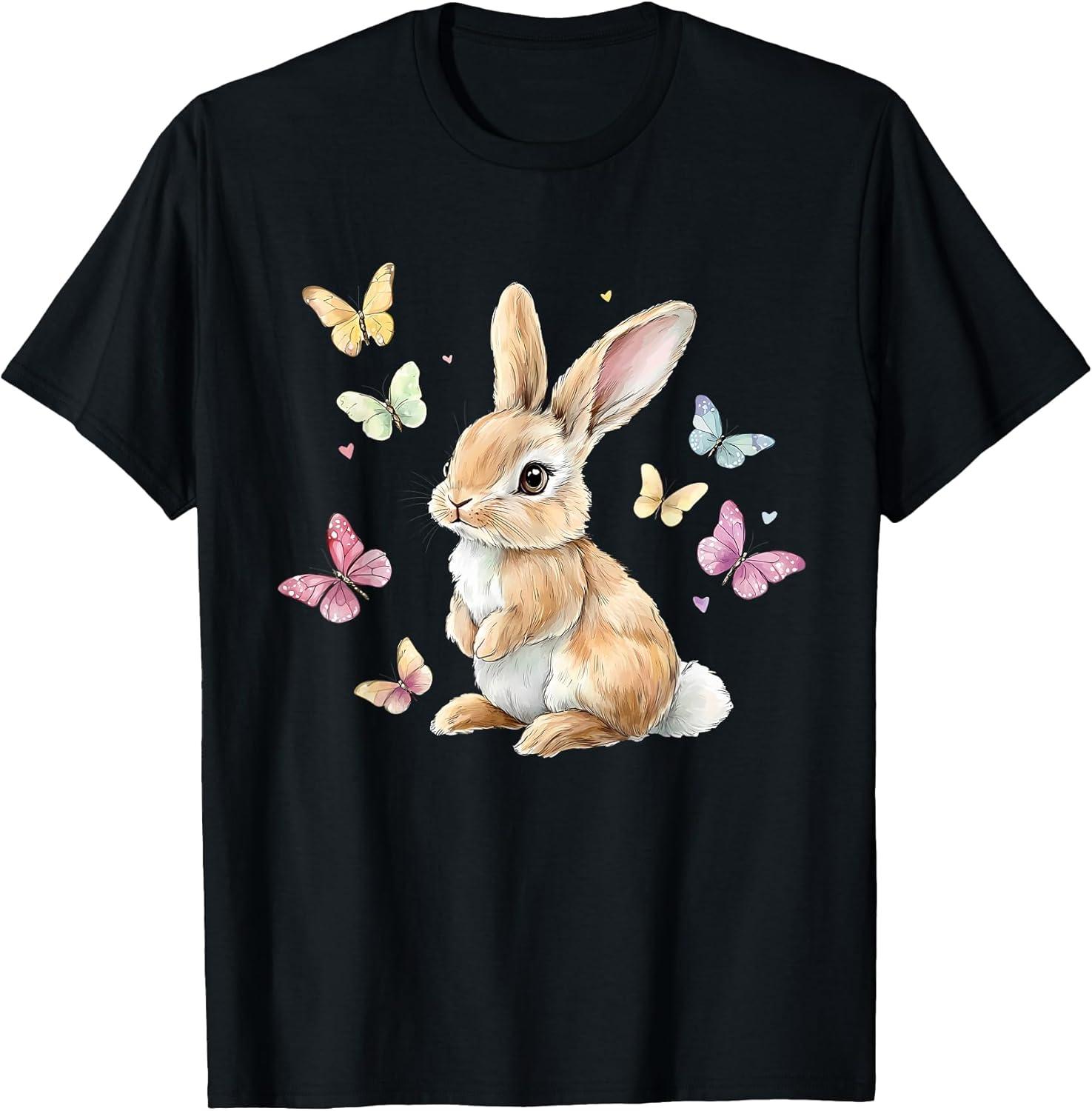 Cute Easter Bunny Rabbit Butterfly - Adult & Kids T-Shirts, Sweatshirts & Hoodies apparel design preview 1