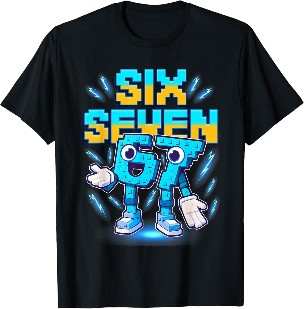 Six Seven Brainrot Italian Funny 67 Kids Gaming Meme - Adult & Kids T-Shirts, Sweatshirts & Hoodies apparel design preview 1