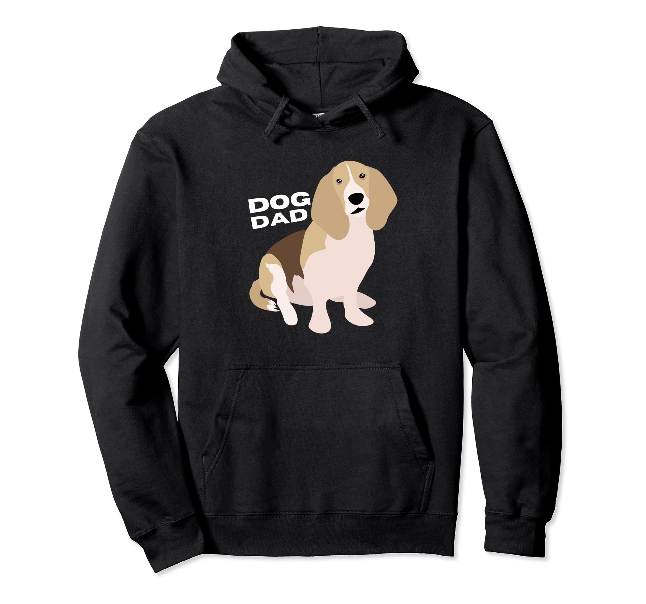Tan Black White Basset Hound Dog Hoodie - Casual Everyday Wear Men Women - T-Shirt, Sweatshirt, Hoodie