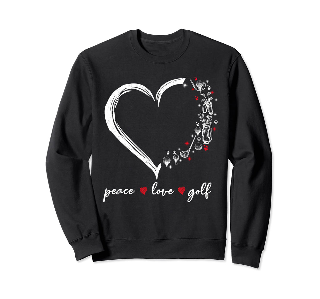 Heart Peace Love Golf Player Sport Sweatshirt - Unique Graphic Unisex - T-Shirt, Sweatshirt, Hoodie