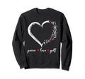 Heart Peace Love Golf Player Sport Sweatshirt - Unique Graphic Unisex - T-Shirt, Sweatshirt, Hoodie
