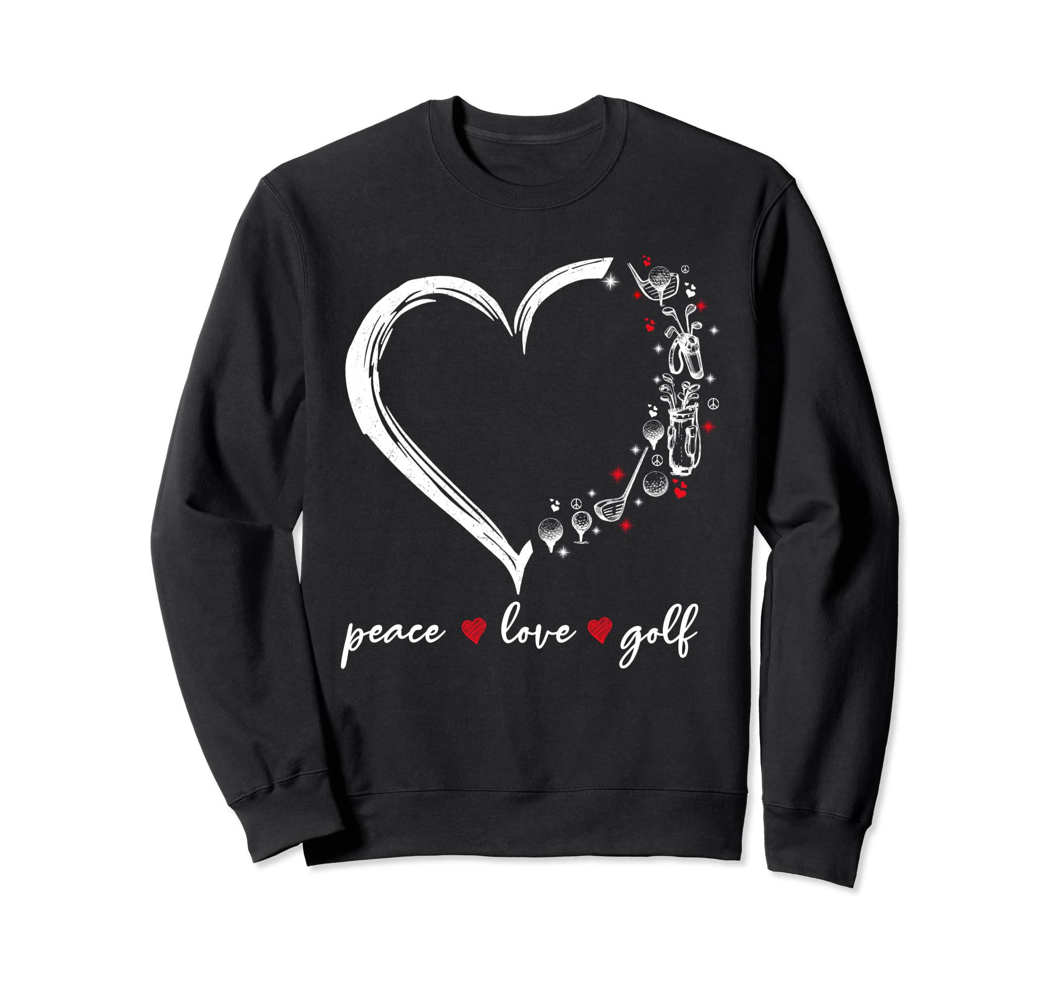 Heart Peace Love Golf Player Sport Sweatshirt - Unique Graphic Unisex - T-Shirt, Sweatshirt, Hoodie