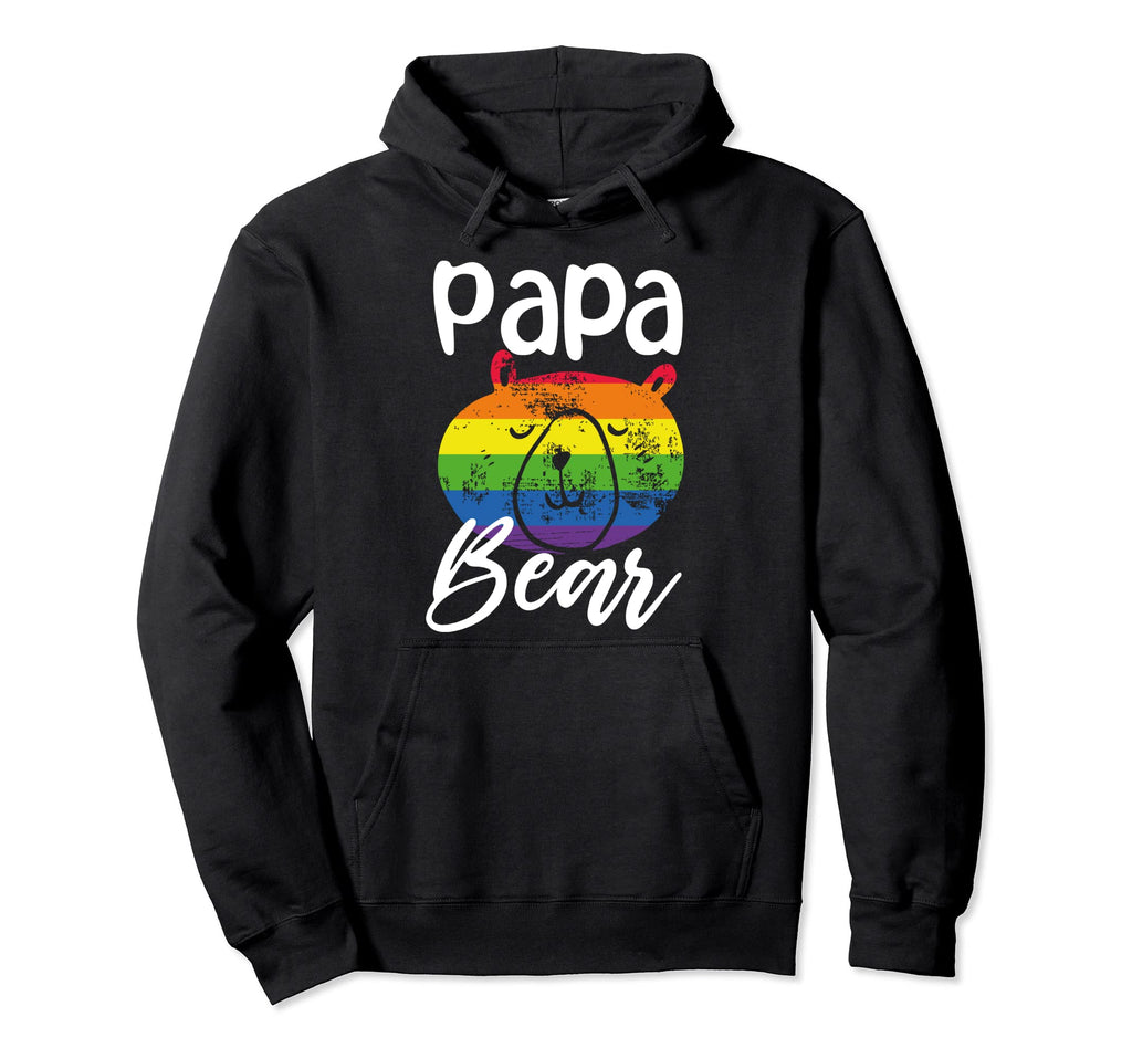 Lgbtq Papa Bear Proud Gay Lesbian Ally Hoodie - Graphic Print for Adults - T-Shirt, Sweatshirt, Hoodie