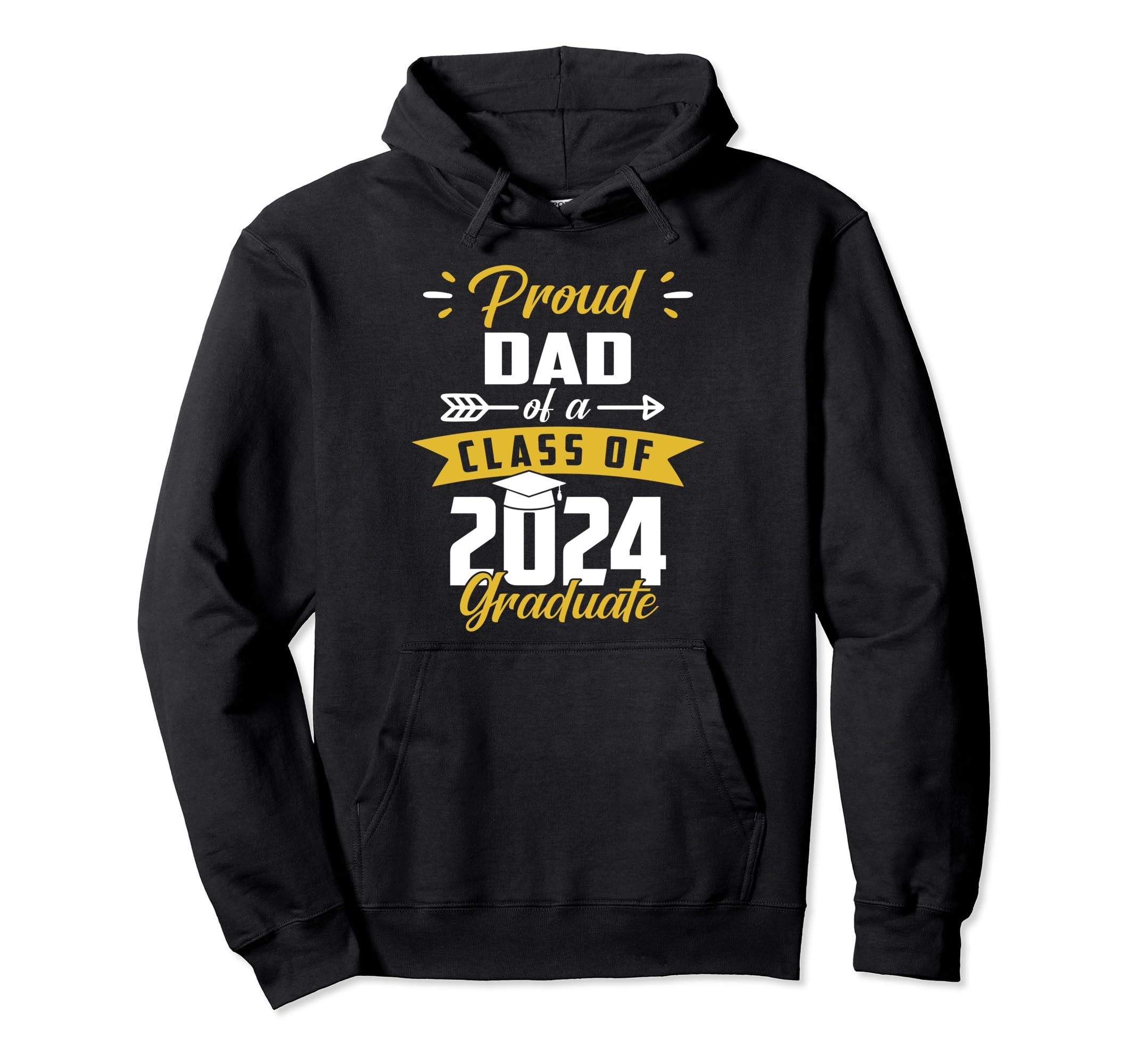 Proud Dad Class 2024 Graduate Senior Hoodie - Aesthetic Graphic for Adults - T-Shirt, Sweatshirt, Hoodie