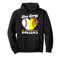 Busy Raising Ballers Softball Baseball Hoodie - Unique Graphic Unisex - T-Shirt, Sweatshirt, Hoodie