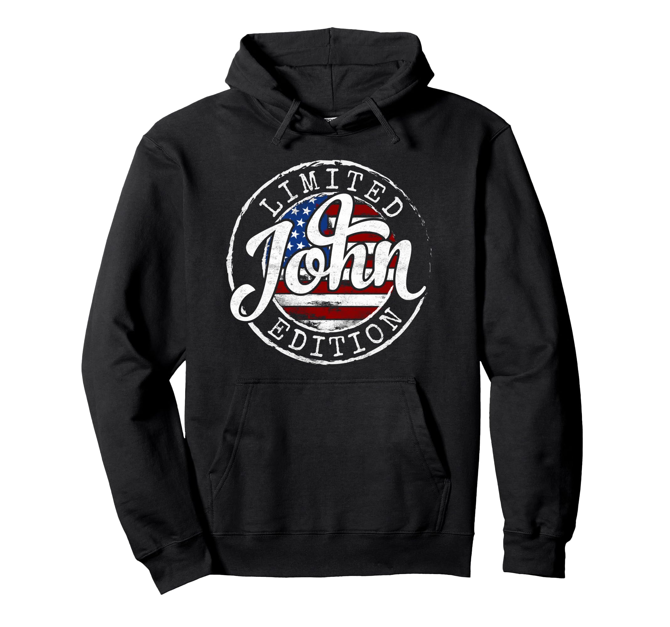 John Usa Flag Stamp Personalized Hoodie - Casual Everyday Wear Men Women - T-Shirt, Sweatshirt, Hoodie