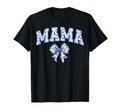 Mama Coquette Toile Blue Bow Floral Family T-Shirt - Trendy Graphic Unisex - T-Shirt, Sweatshirt, Hoodie