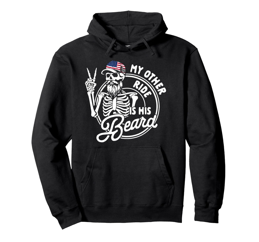 My Other Ride Is His Beard Bearded Dad Hoodie - Graphic Print for Adults - T-Shirt, Sweatshirt, Hoodie