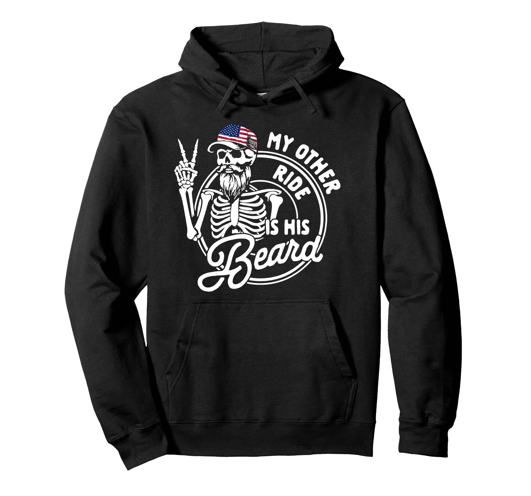 My Other Ride Is His Beard Bearded Dad Hoodie - Graphic Print for Adults - T-Shirt, Sweatshirt, Hoodie
