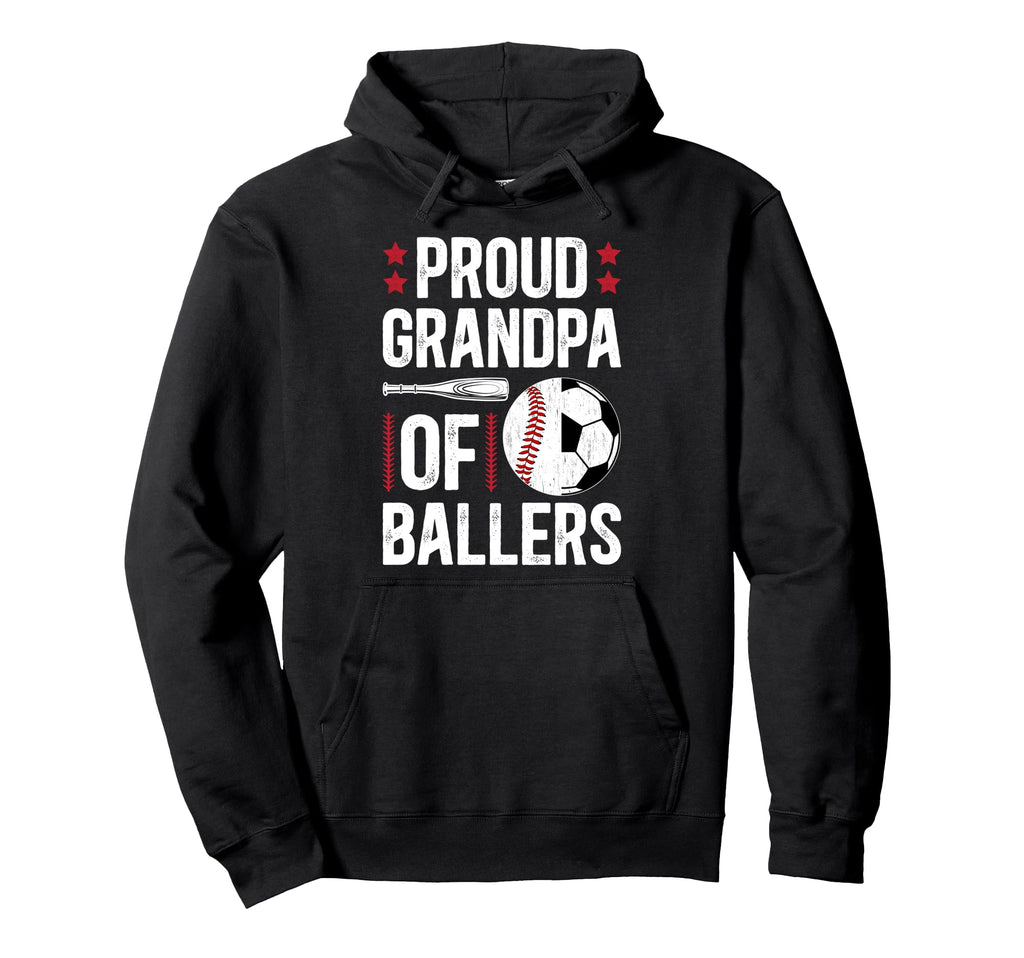 Proud Grandpa Ballers Baseball Soccer Hoodie - Custom Art Print for Adults - T-Shirt, Sweatshirt, Hoodie