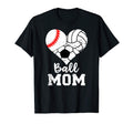 Ball Mom Funny Baseball Volleyball T-Shirt - Novelty Apparel for Adults - T-Shirt, Sweatshirt, Hoodie