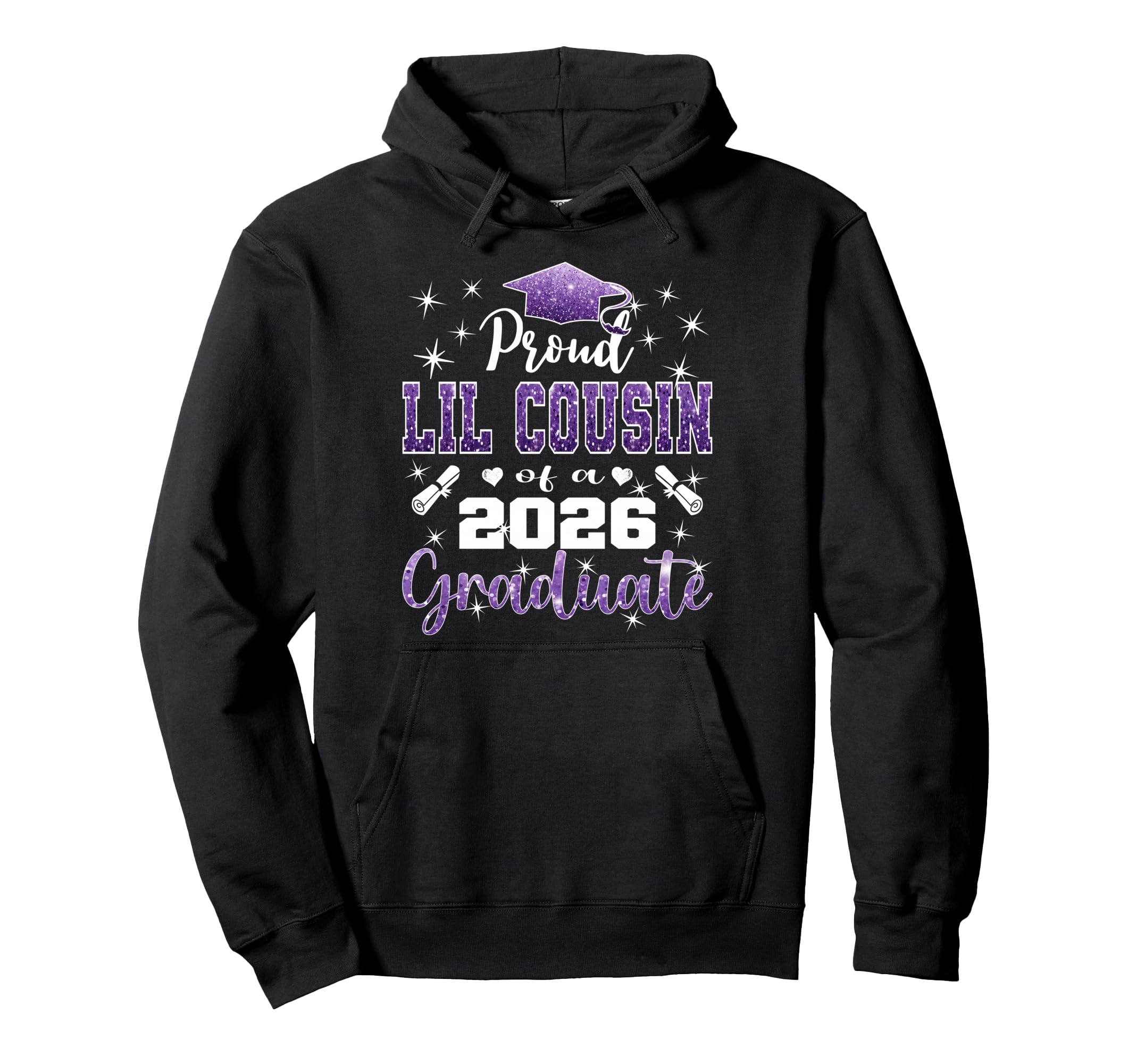 Super Proud Lil Cousin 2026 Graduate Hoodie - Custom Art Print Men Women - T-Shirt, Sweatshirt, Hoodie
