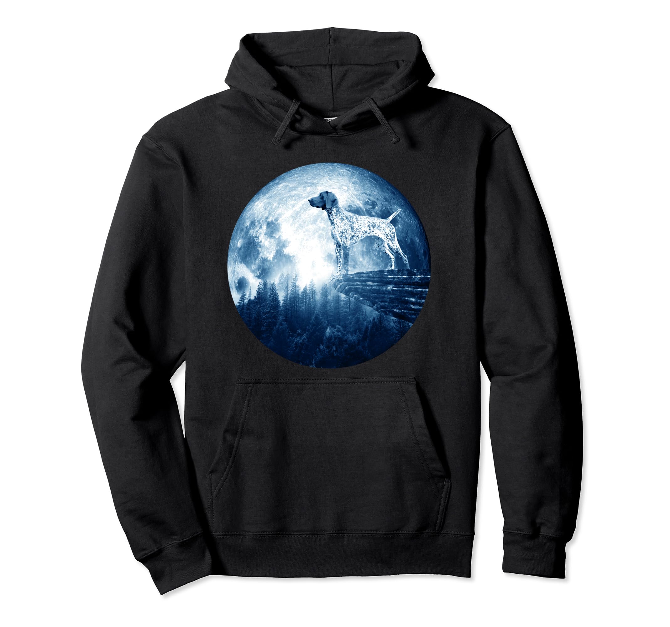 German Shorthaired Pointer Dog Moon Dog Hoodie - Streetwear Style Unisex - T-Shirt, Sweatshirt, Hoodie