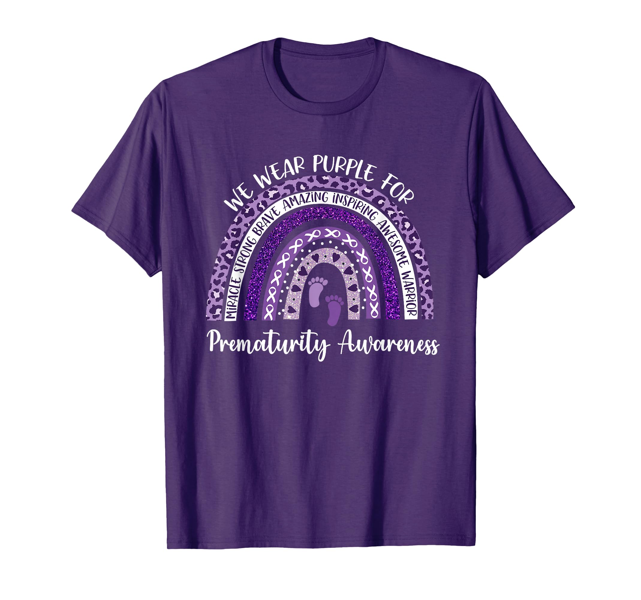 We Wear Purple Rainbow Preemie T-Shirt - Streetwear Style for Adults - T-Shirt, Sweatshirt, Hoodie
