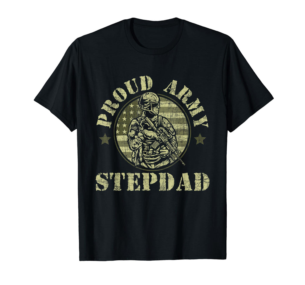 Proud Army Stepdad Military Pride T-Shirt - Novelty Apparel for Adults - T-Shirt, Sweatshirt, Hoodie