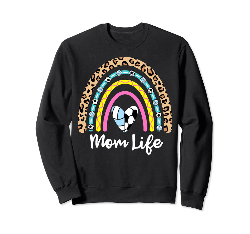 Soccer Volleyball Mom Boho Rainbow Sweatshirt - Graphic Print Men Women - T-Shirt, Sweatshirt, Hoodie