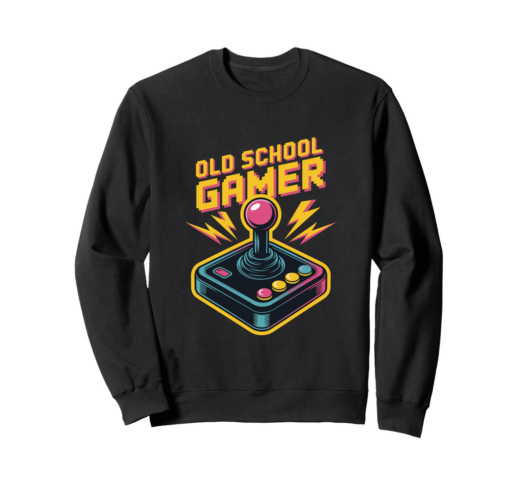 Old School Gamer Arcade Joystick Art Sweatshirt - Graphic Print for Adults - T-Shirt, Sweatshirt, Hoodie