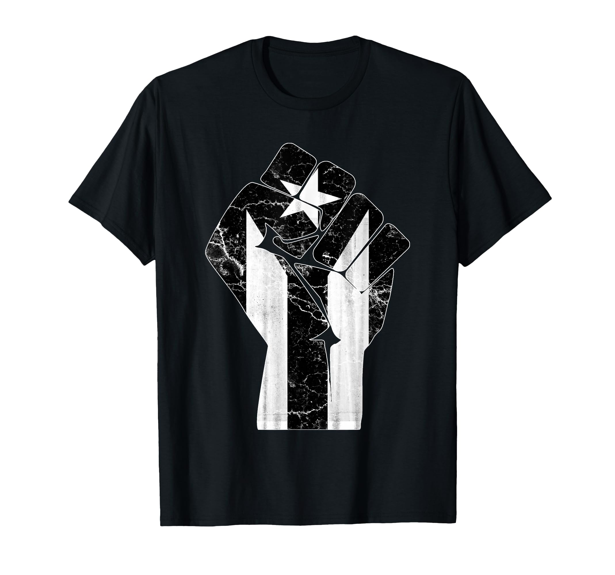 Boricua Strong Puerto Rico Black Flag Fist T-Shirt - Graphic Print Unisex - T-Shirt, Sweatshirt, Hoodie