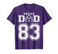 Custom Proud Football Dad Number 83 T-Shirt - Streetwear Style for Adults - T-Shirt, Sweatshirt, Hoodie