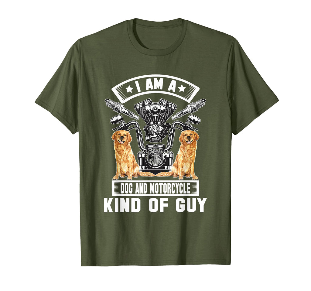 Motorcycle And Dog Bike Riding Dad Biker T-Shirt - Minimalist Print Unisex - T-Shirt, Sweatshirt, Hoodie