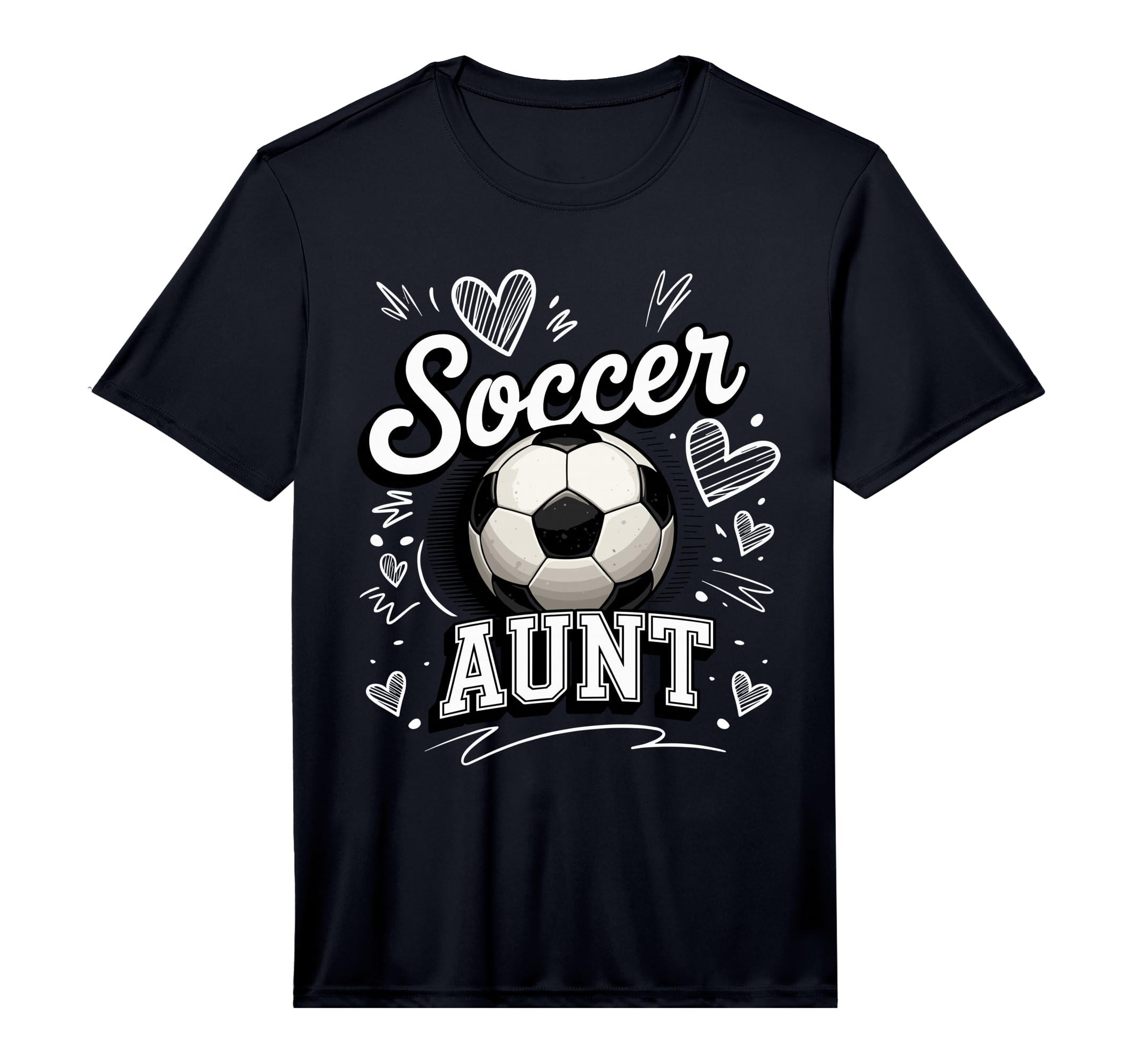 Mens Soccer Aunt Heart Football Game T-Shirt - Fun Novelty Design Unisex - T-Shirt, Sweatshirt, Hoodie